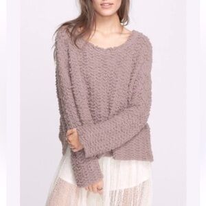 Free People Textured Mauve Sweater EUC
